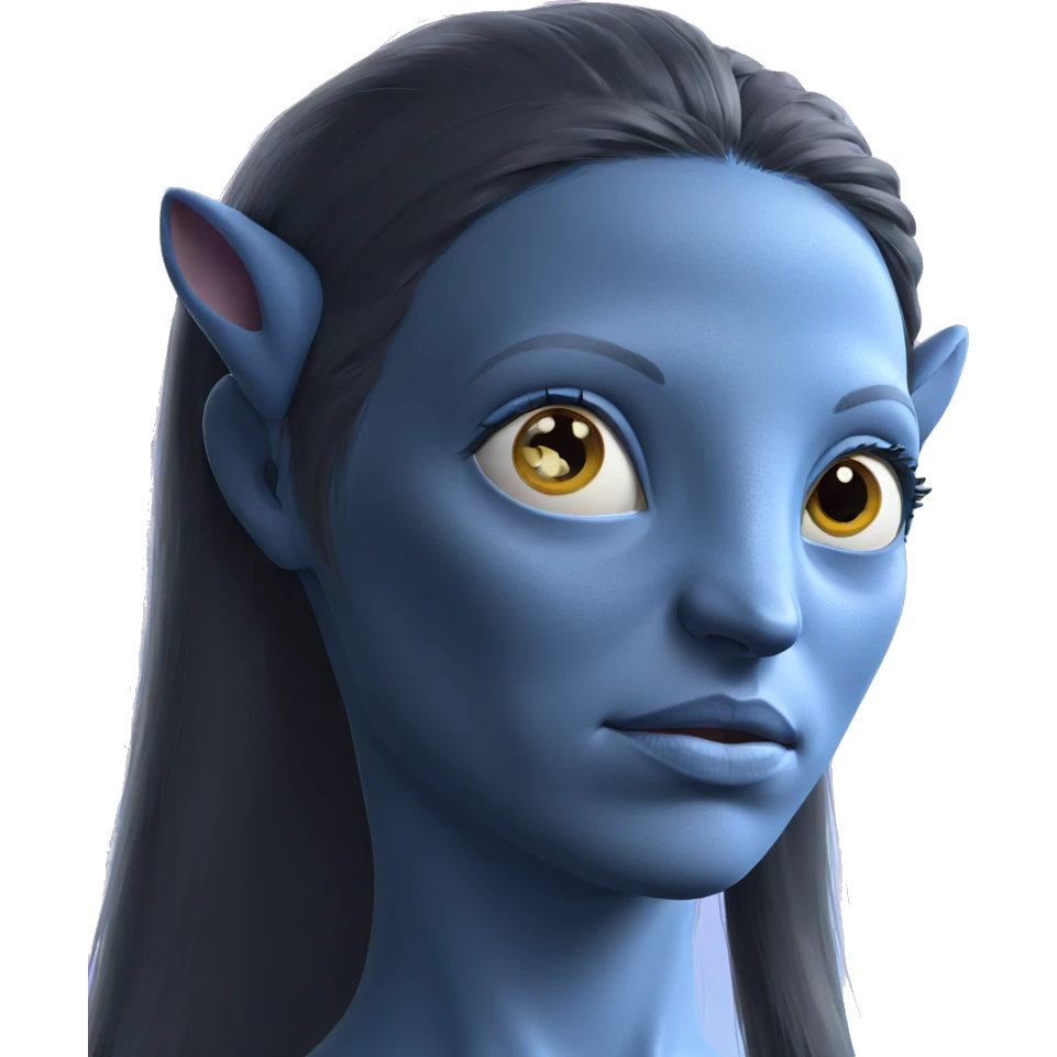 blue skinned girl portrait emoji