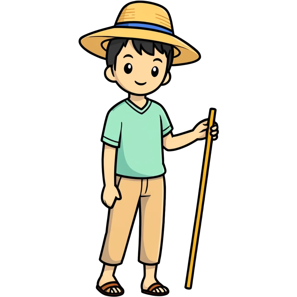 Asian in straw hat emoji