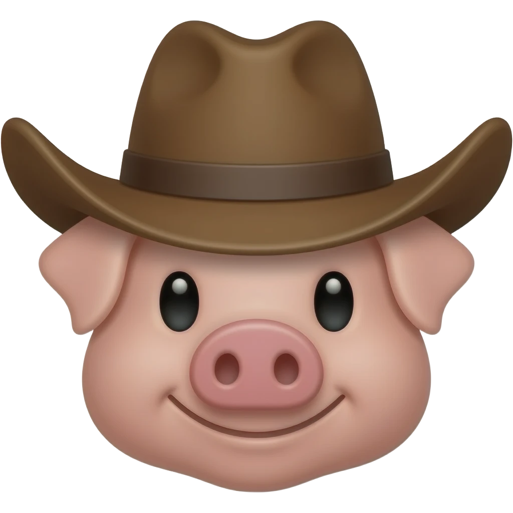 cowboy hat face pig emoji