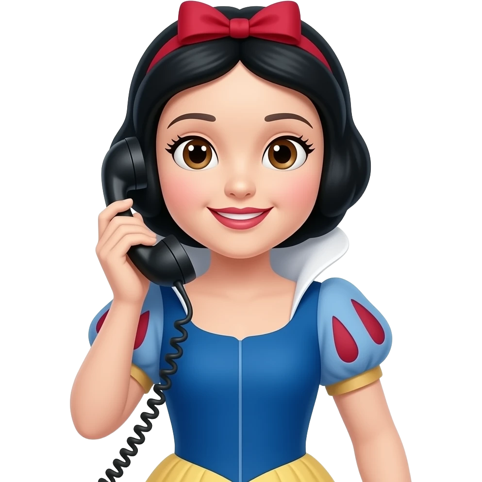 snow white with office phone emoji