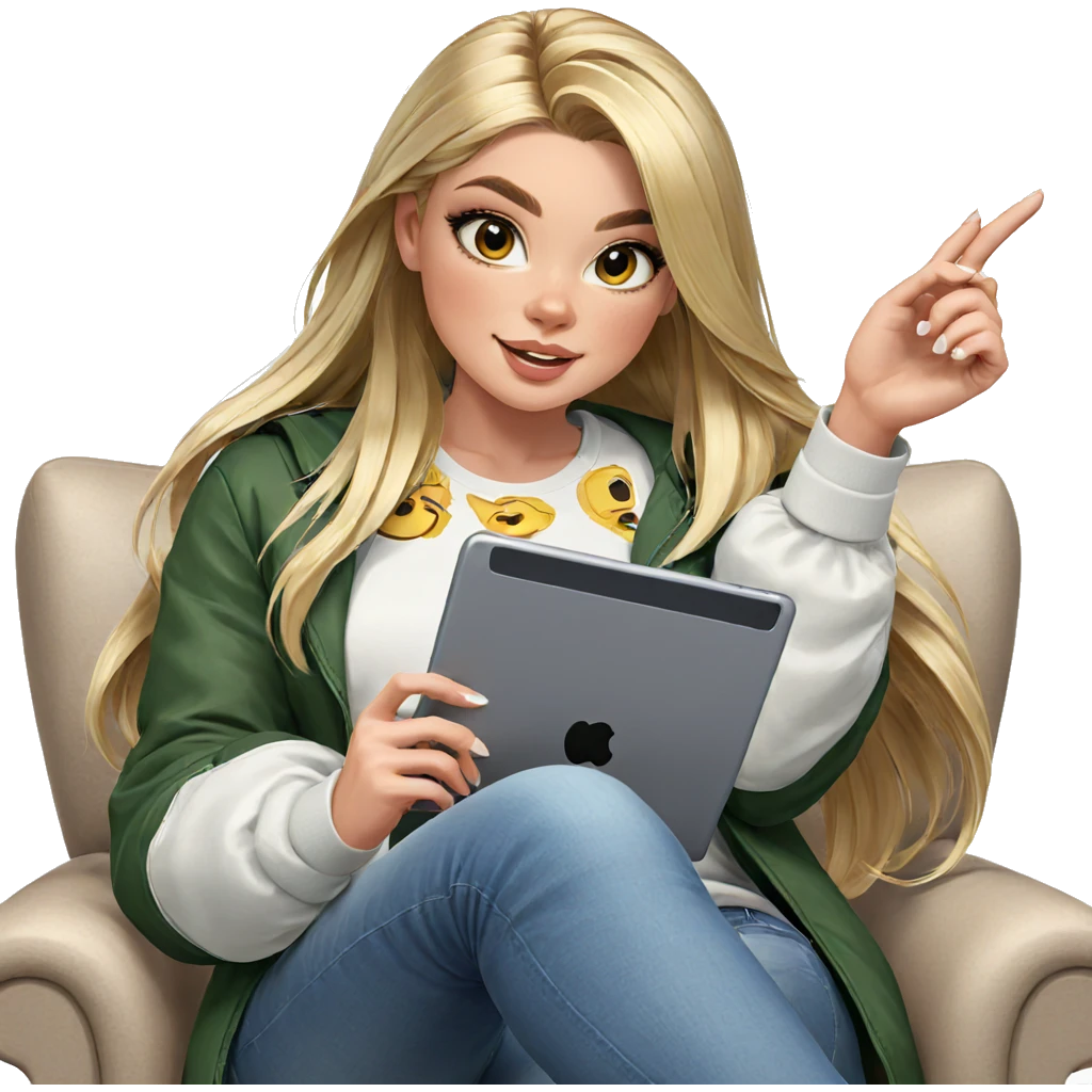 smiling girl with blonde hair emoji