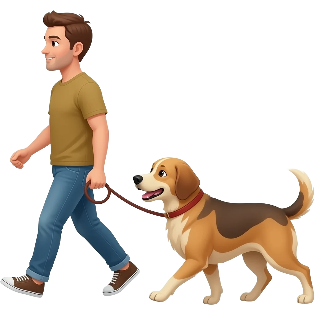person walking dog emoji