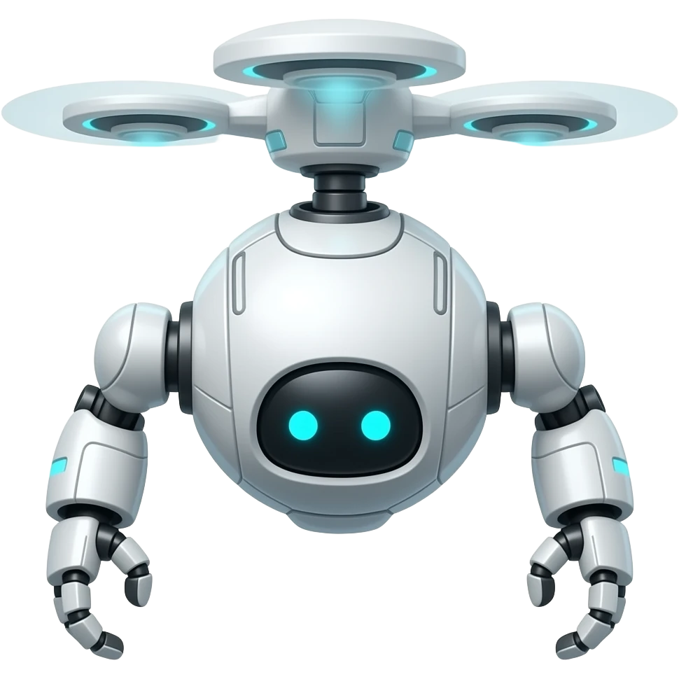 Scifi flying robot futuristic emoji