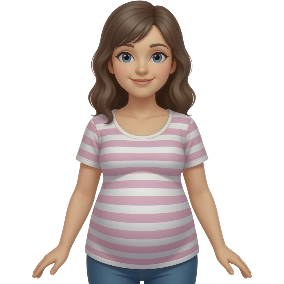 con el cuerpo completo y las manos a un lado mujer embarazada emoji