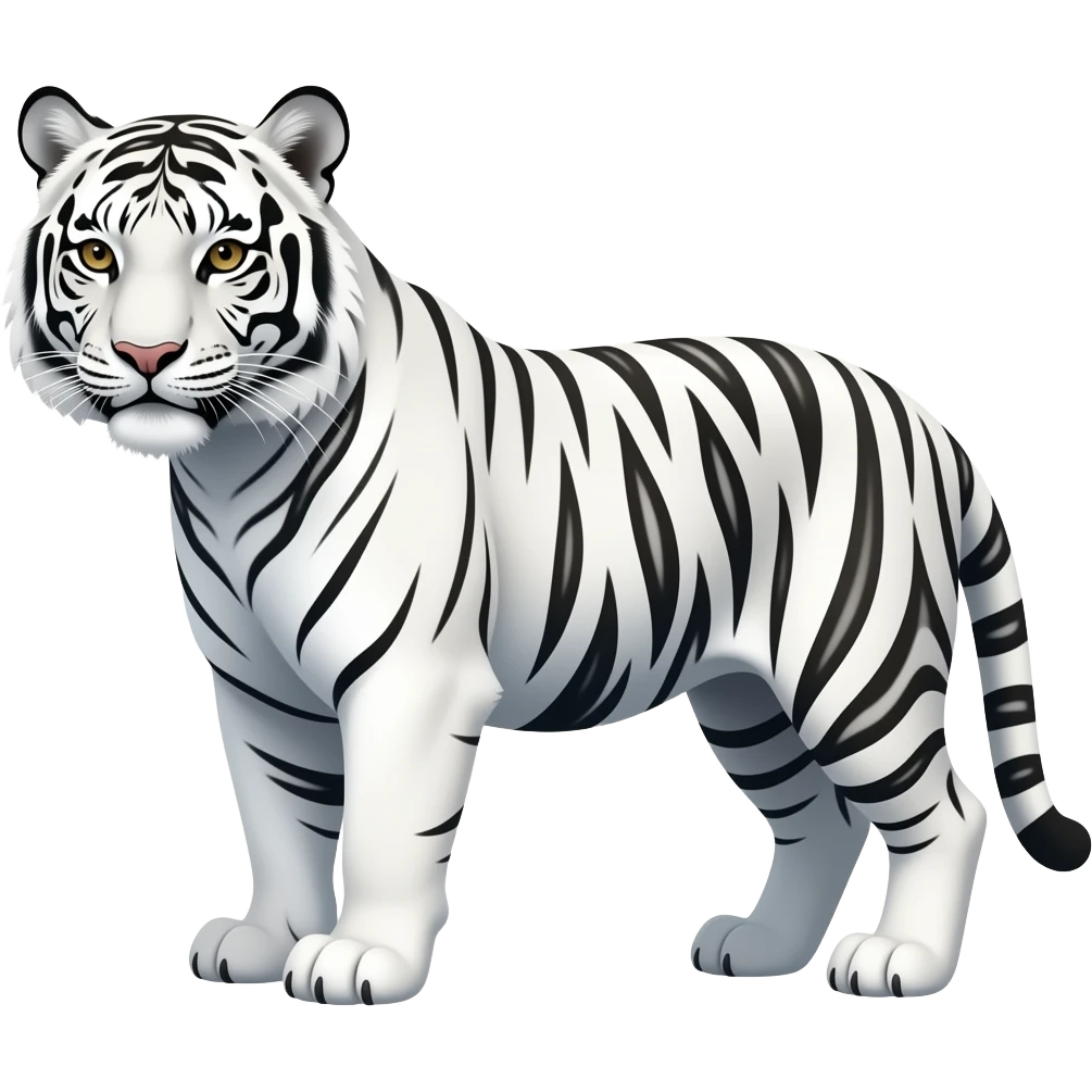 un tigre blanco, cuerpo completo emoji