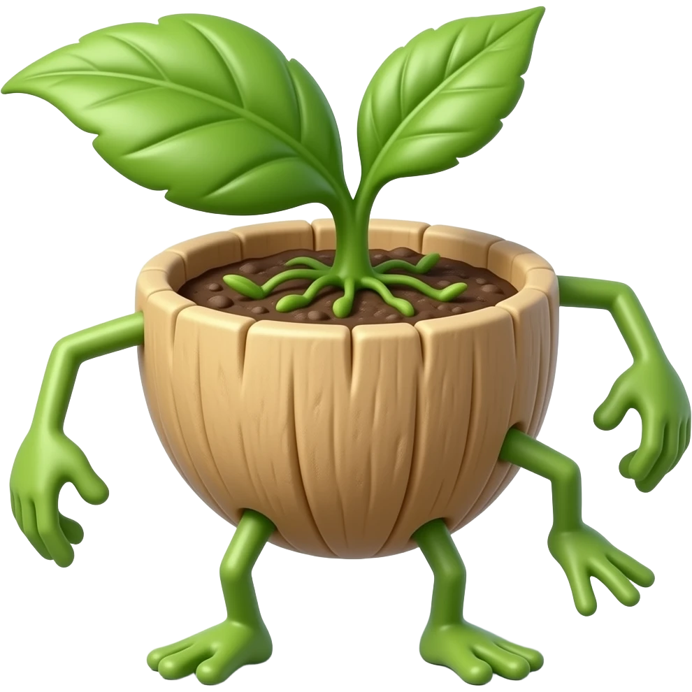 A plant with legs with no arms emoji