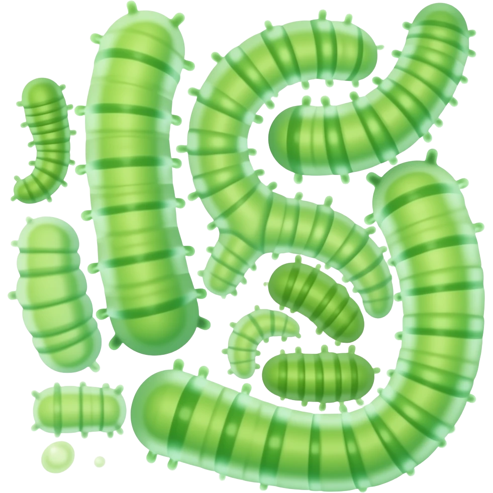 GUSANOS MISCROCOPICOS COLOR VERDE emoji