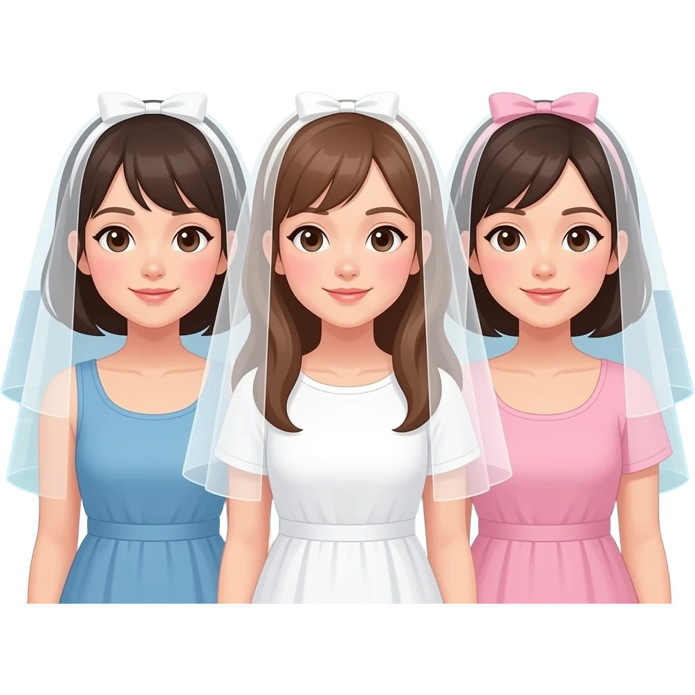 tre ragazze una col velo con dietro il mare emoji