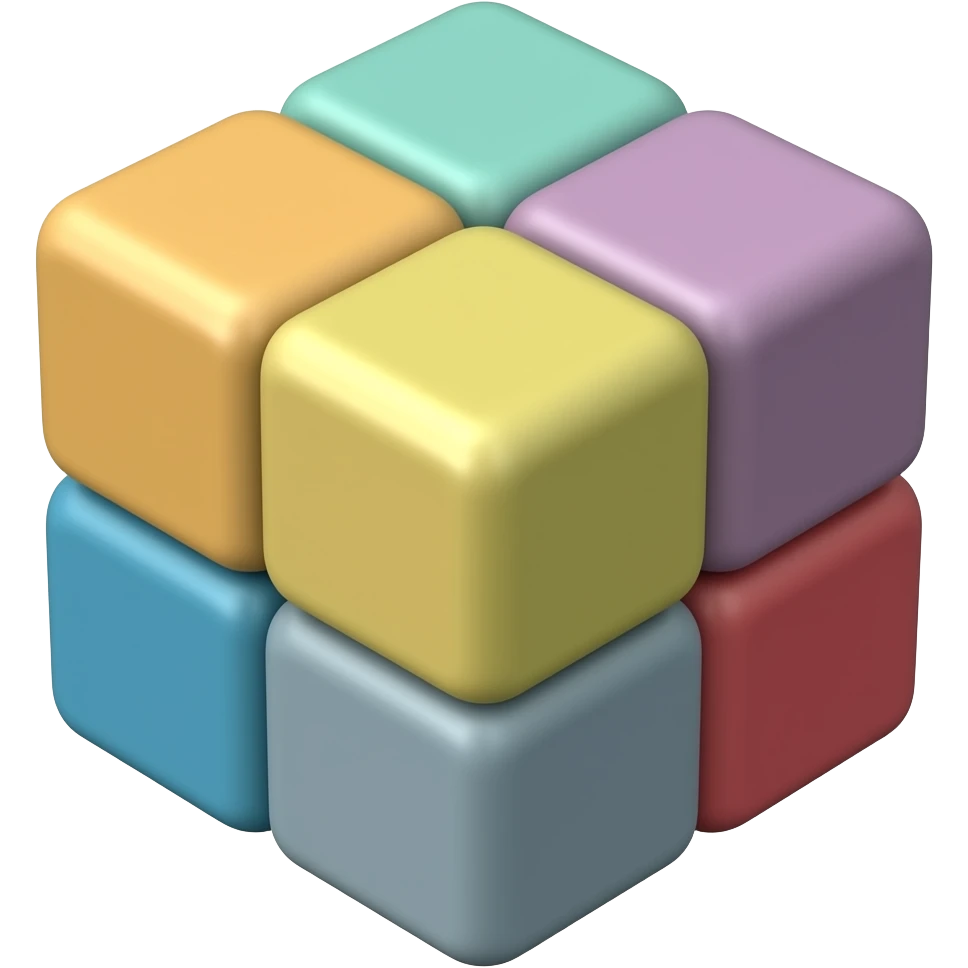 multi color cubes emoji
