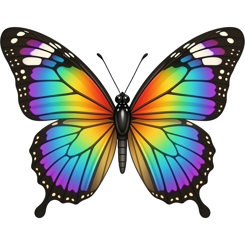 Butterfly rainbow full body emoji