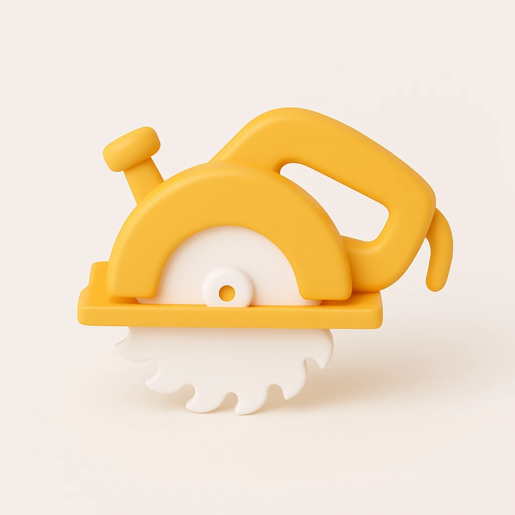 create 3d icon circular saw yellow and black matte texture emoji