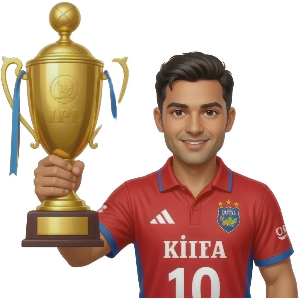 RCB lifting IPL emoji with red jersey emoji