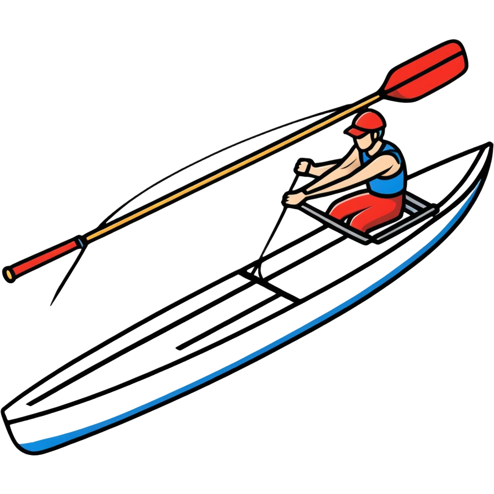 professional Olympic rowing boat, top view emoji