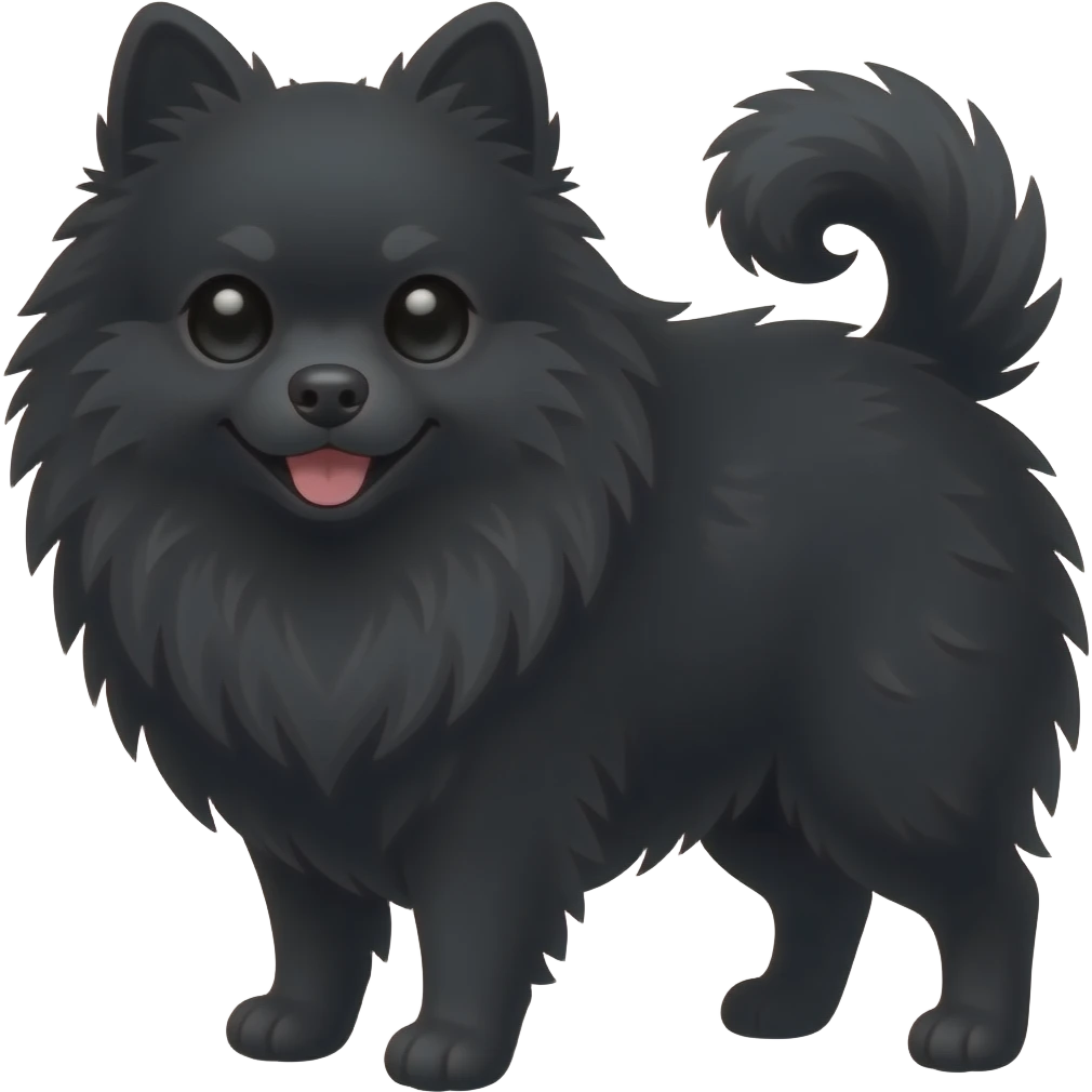 Sorry black Pomeranian dog emoji