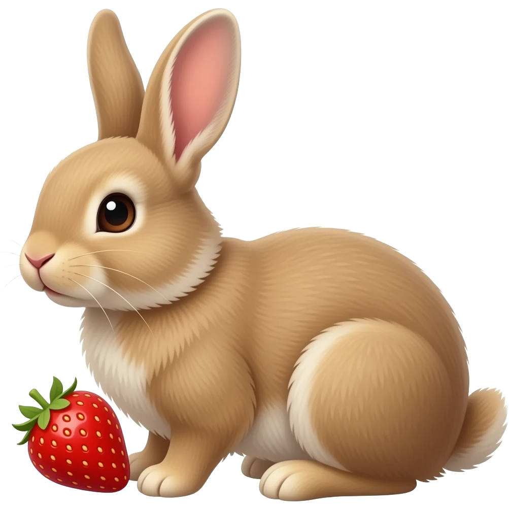brown bunny with strawberry emoji