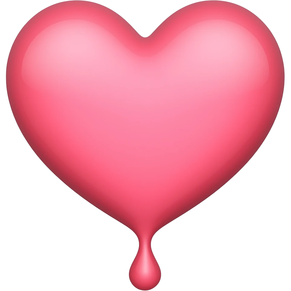 same as this emoji *❣️* but pink! *🩷* dripping one drip like the red one in the middle emoji