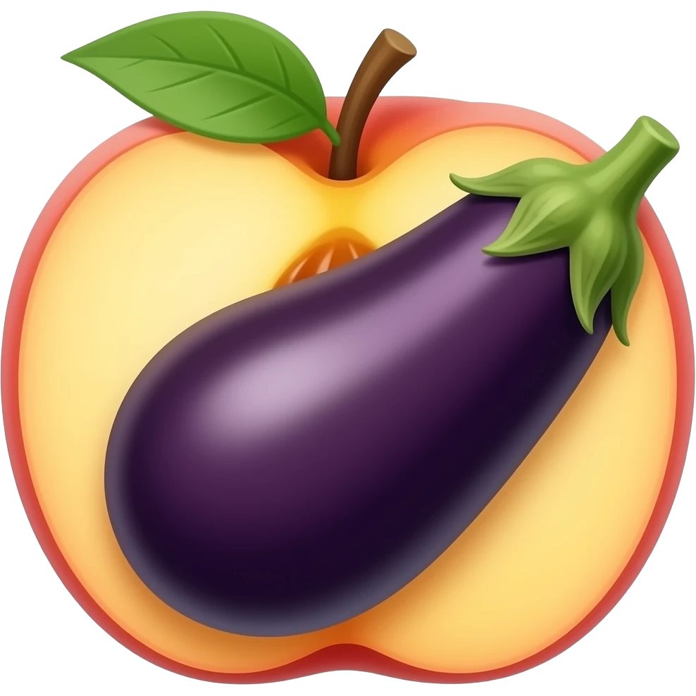 Eggplant in peach emoji