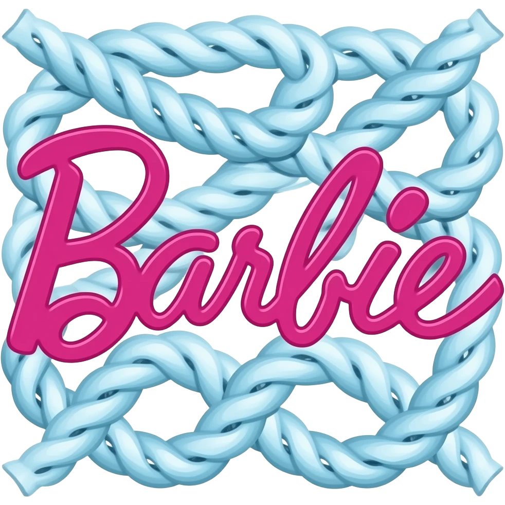 blue pink  Curved Rope Wall Decor inspired by Barbie colour palette emoji