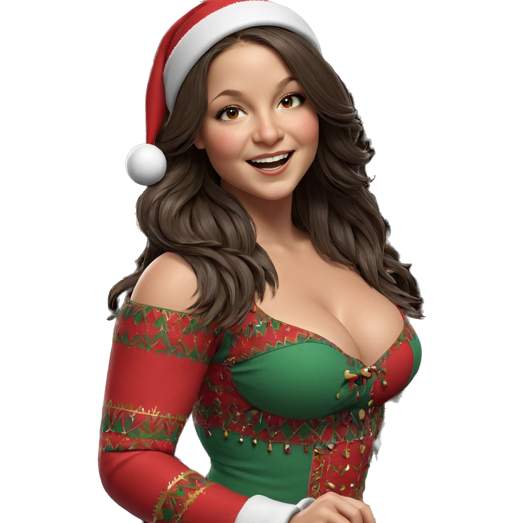 girl playing drum in christmas hat emoji