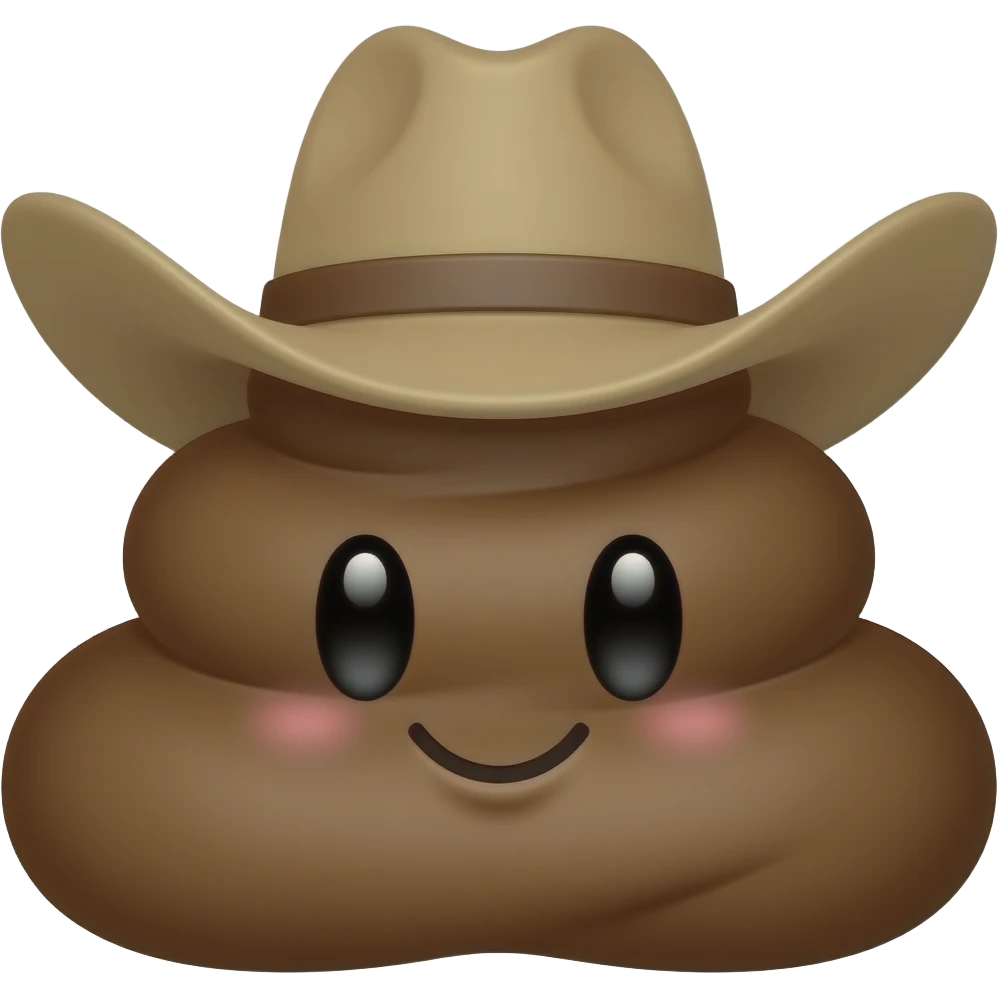 Cute 💩 with cowboy hat emoji