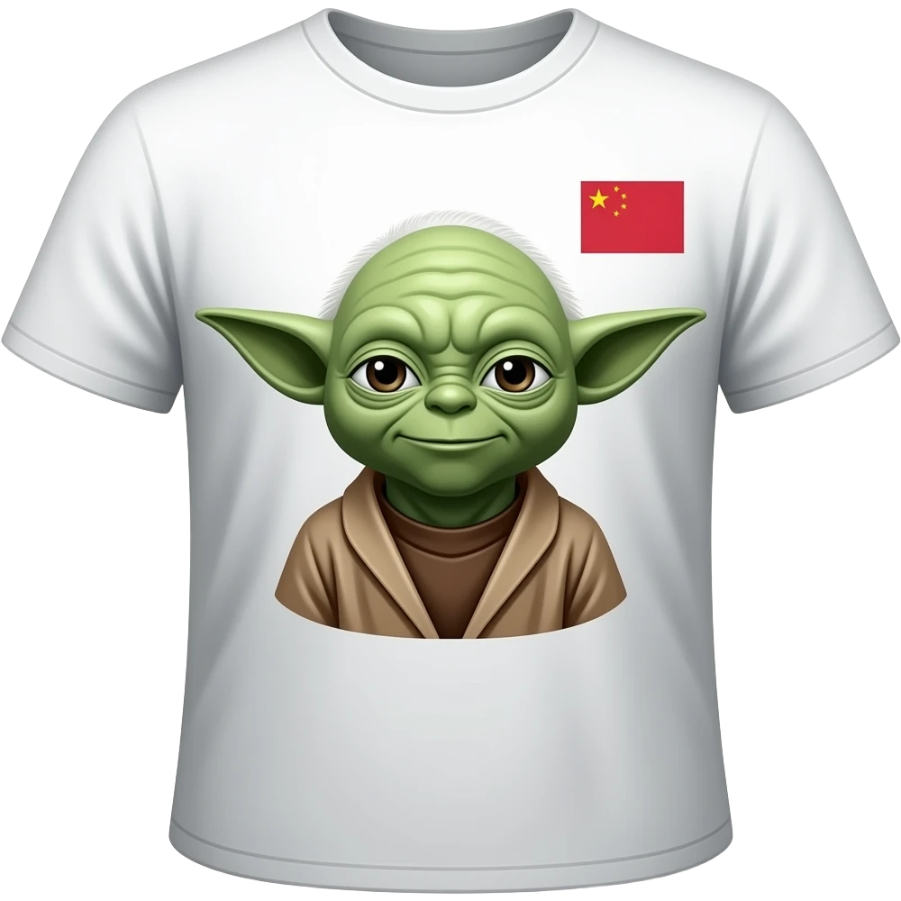 Yoda avec un t-shirt avec le drapeau des voyageurs (gitan) emoji