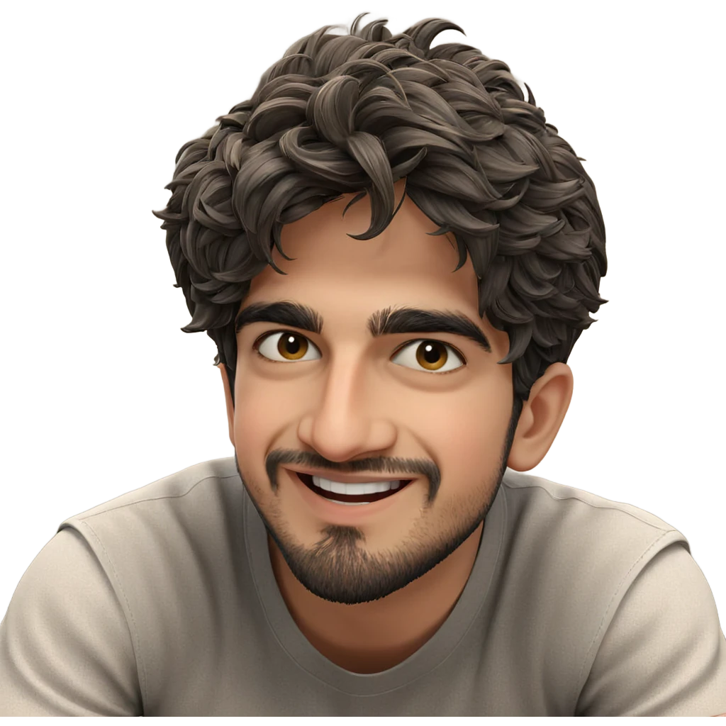 smiling boy with beard emoji