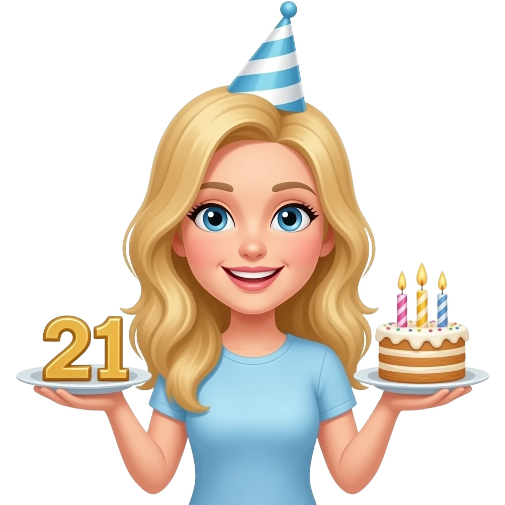 21st birthday  blond women emoji