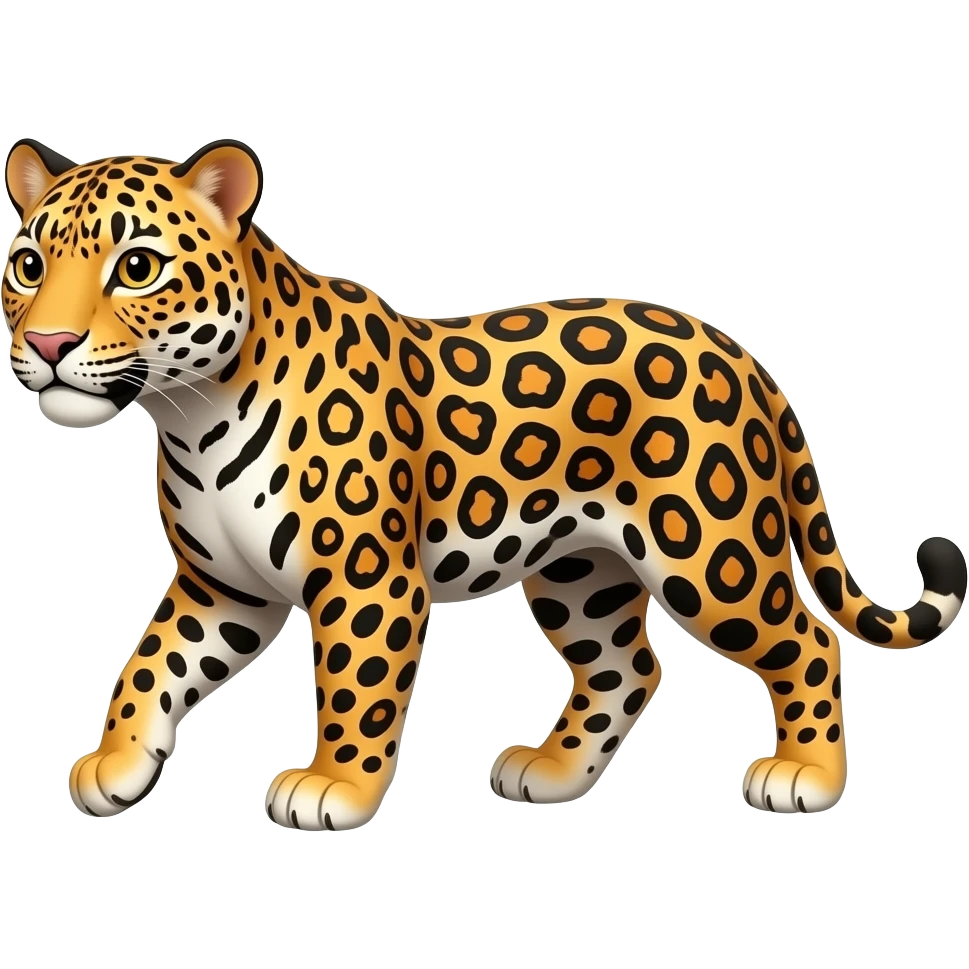 Cartoon jaguar walking emoji