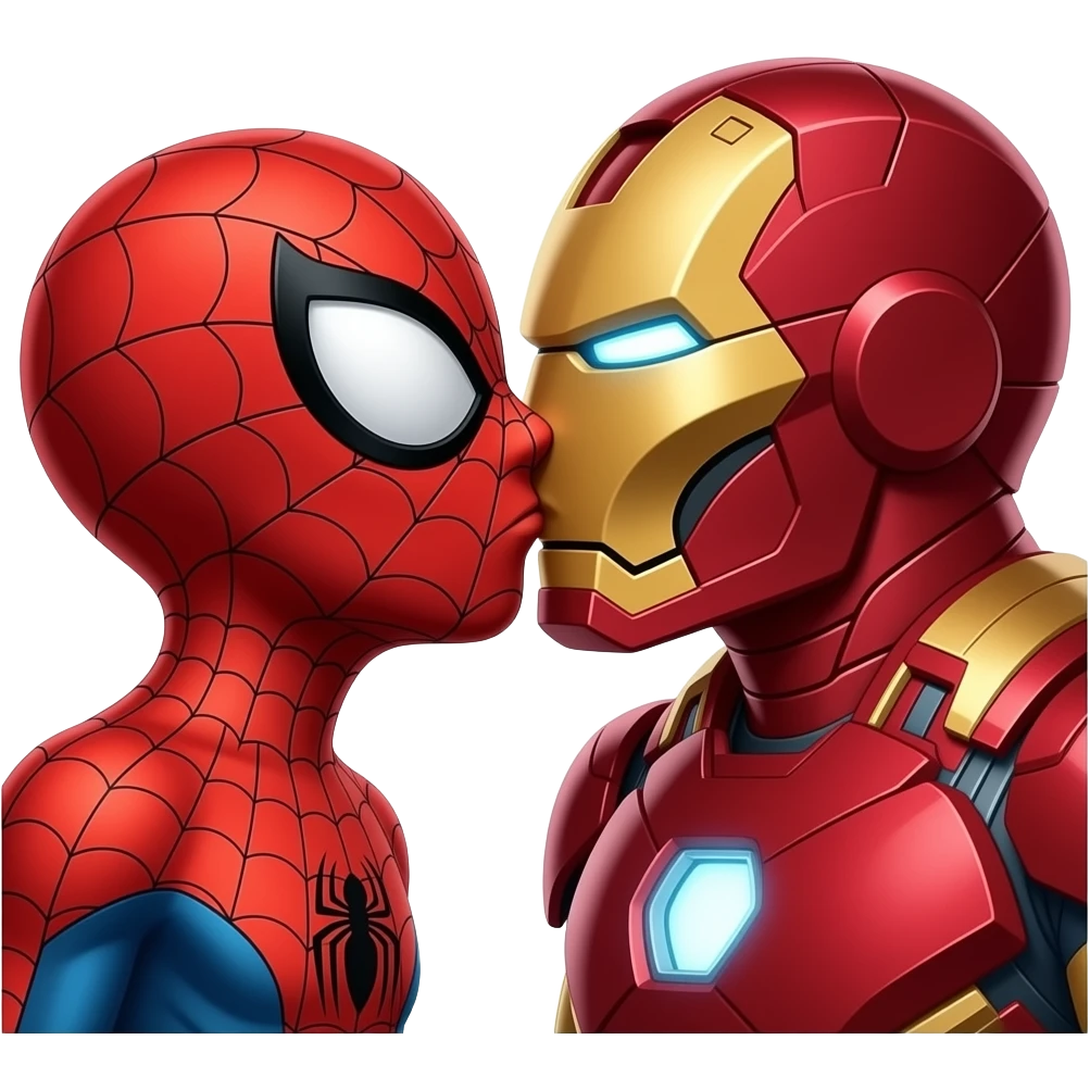 spider man kiss iron man emoji