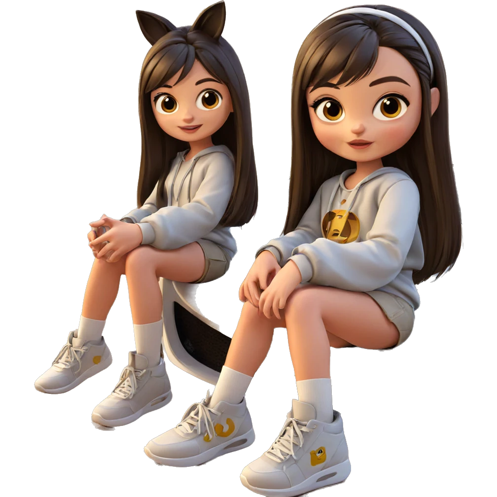 two girls with long hair emoji