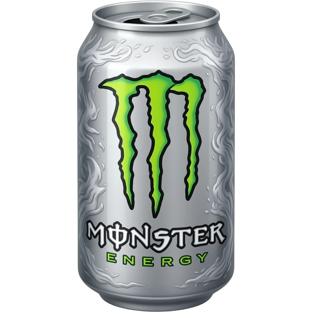 Monster silver energy drink enoji emoji