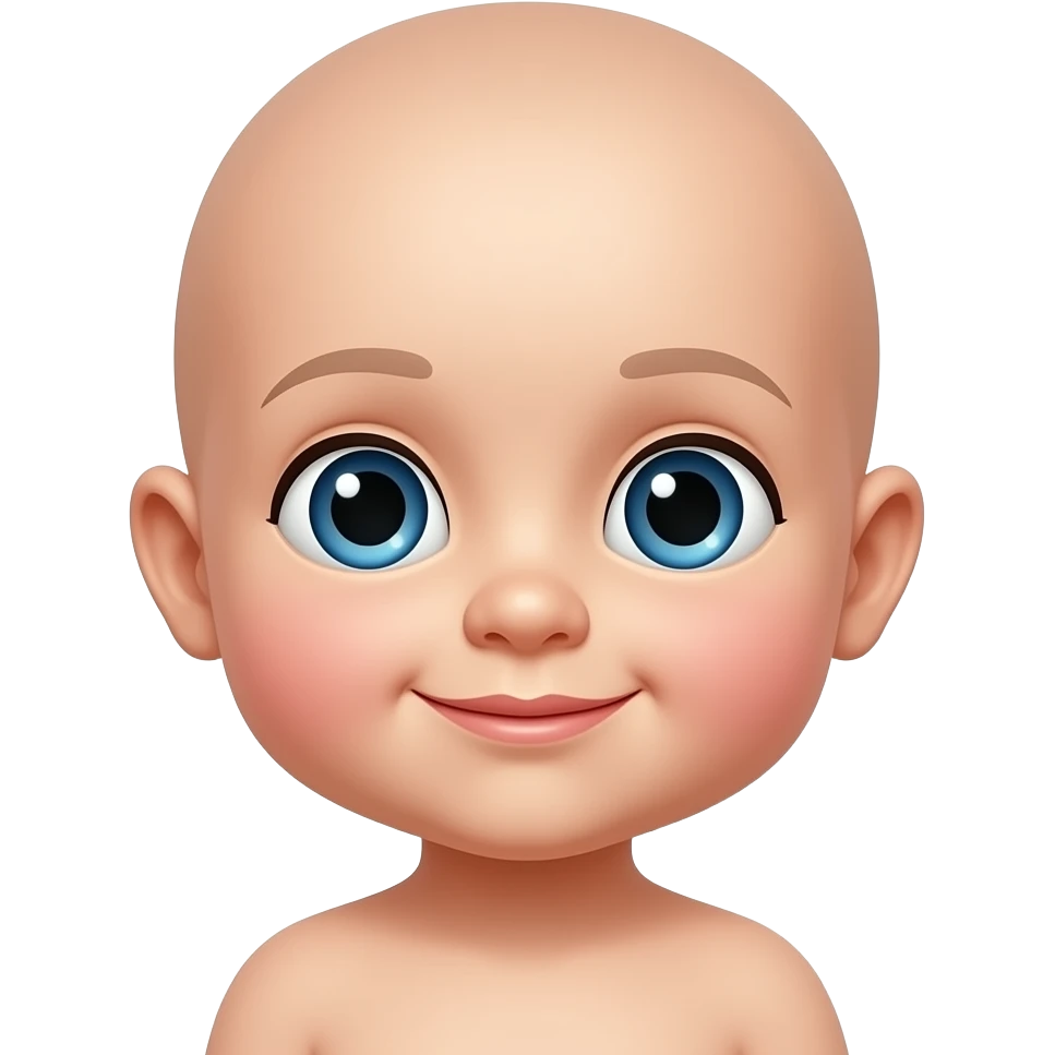 Bald baby emoji