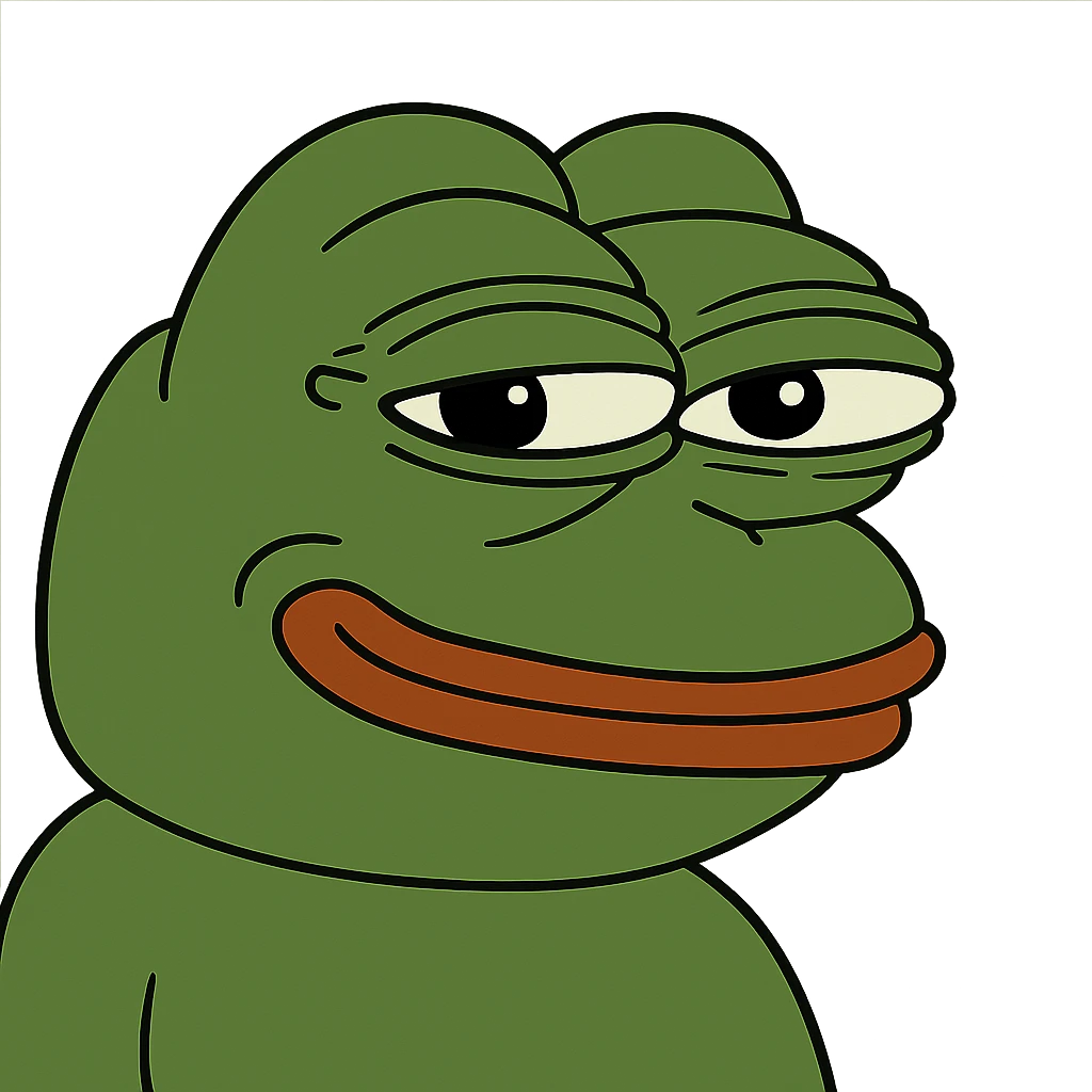 pepe the frog with a smug expression emoji