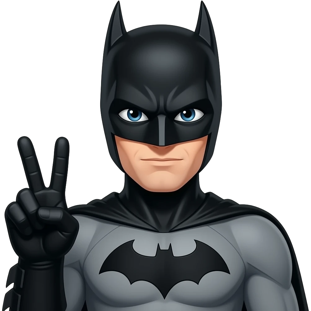 Bat man with peace sign emoji