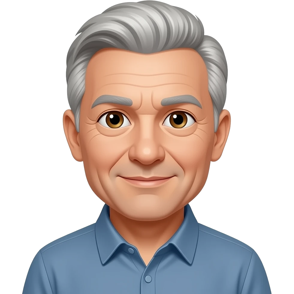 Emoji of a older man with graying hair and hazel eyes emoji