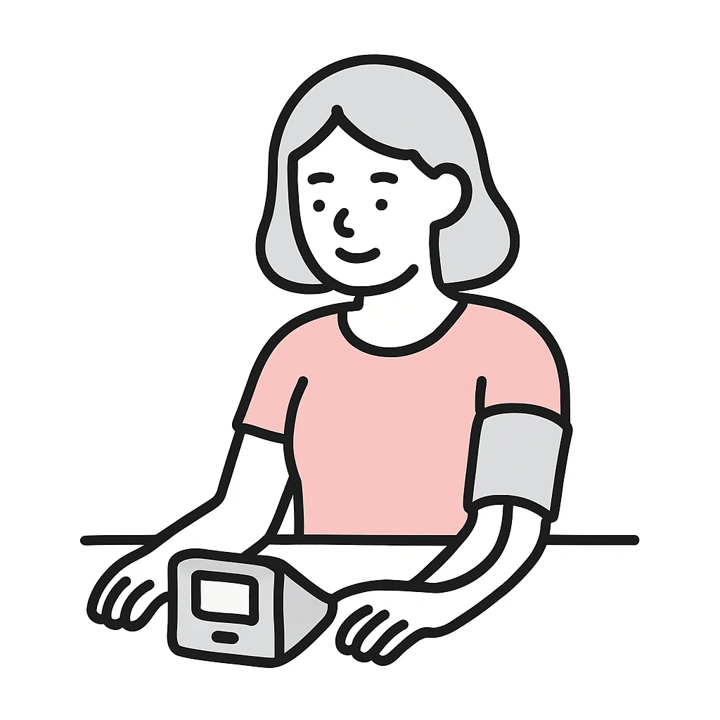 woman checking her blood pressure emoji