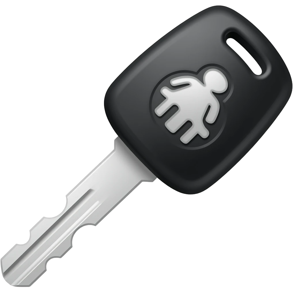 car keys black on white background minimalism emoji