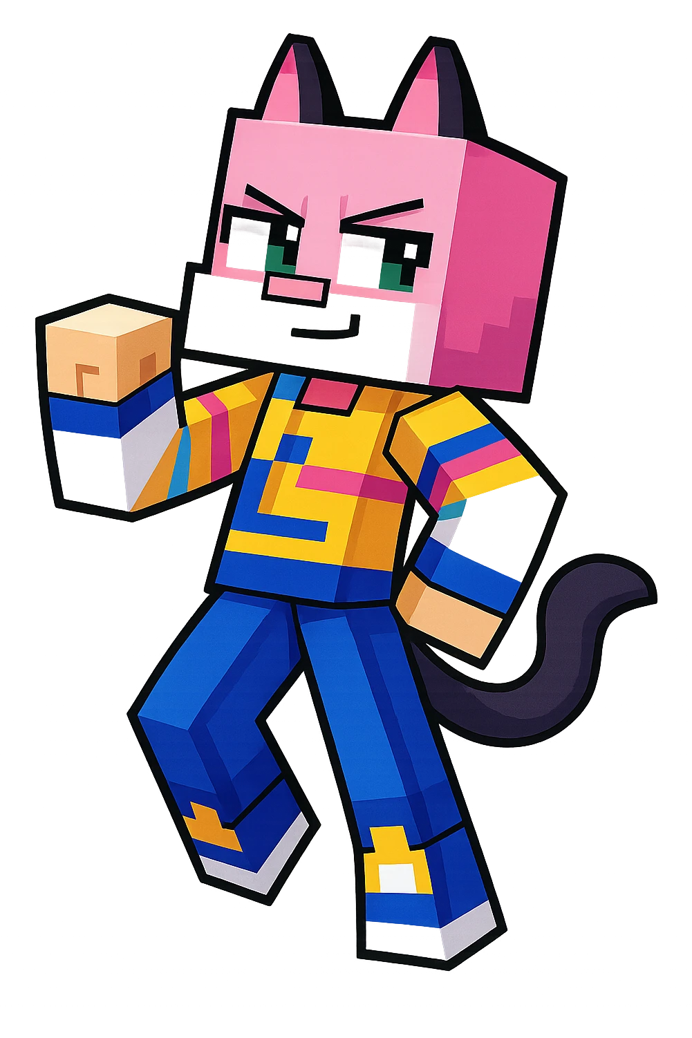 Extract all the individual characters from the image, each as a separate image on a transparent background, keeping the original Minecraft cartoon style and appearance as shown in the reference image. emoji