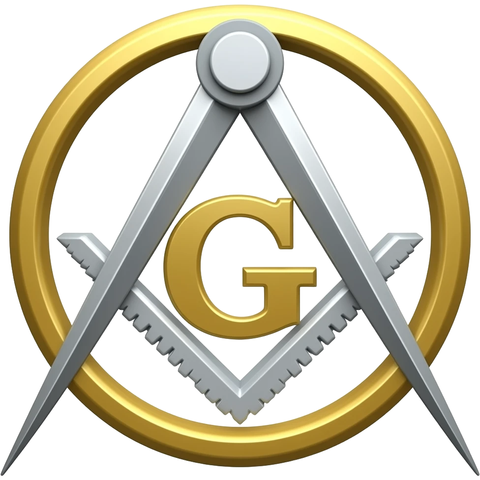 A masonic square and compass emblem. In the middle should be a capital letter g. The compass is not circle it needs a square too. Remove the circle and I think we have it emoji