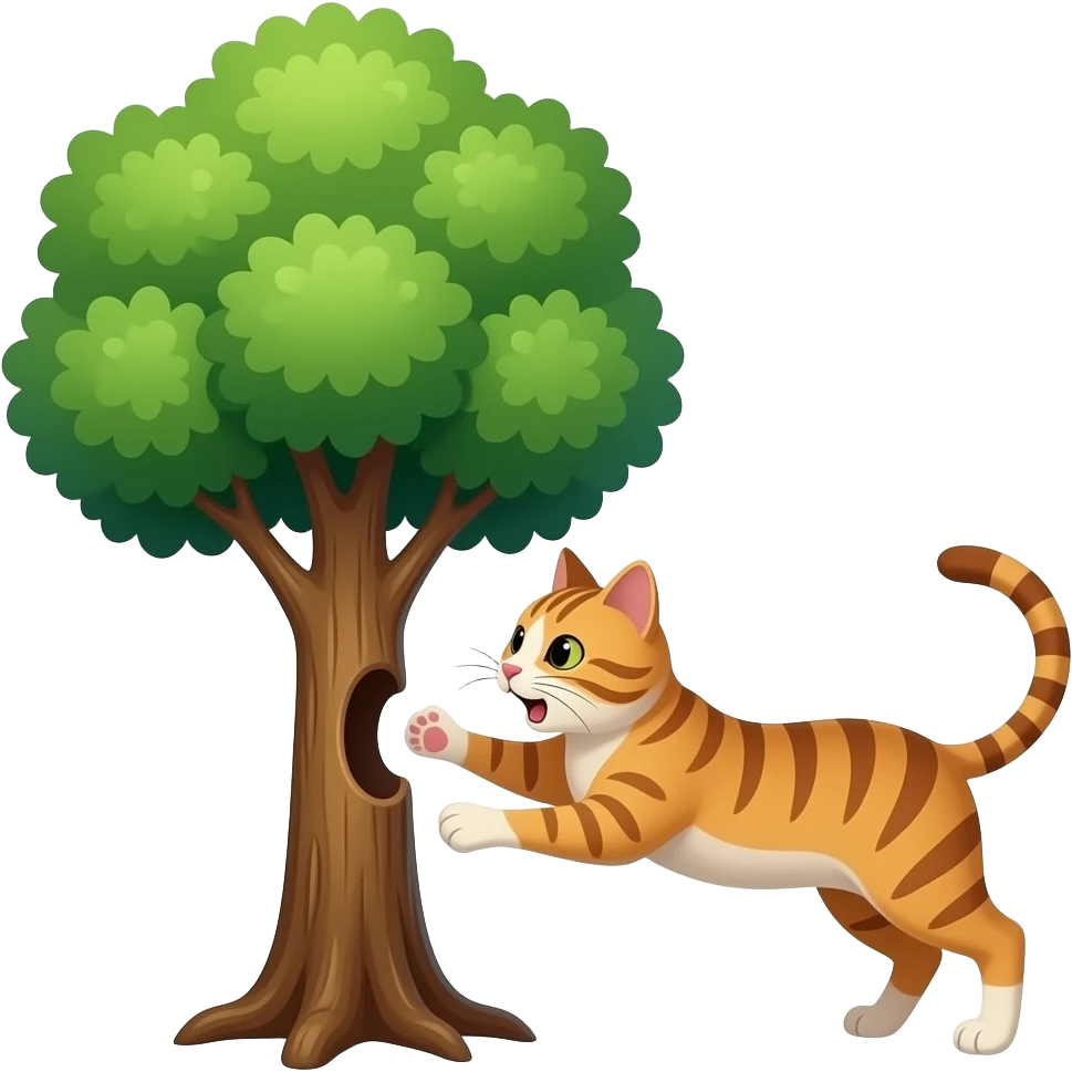 Cat attack tree emoji