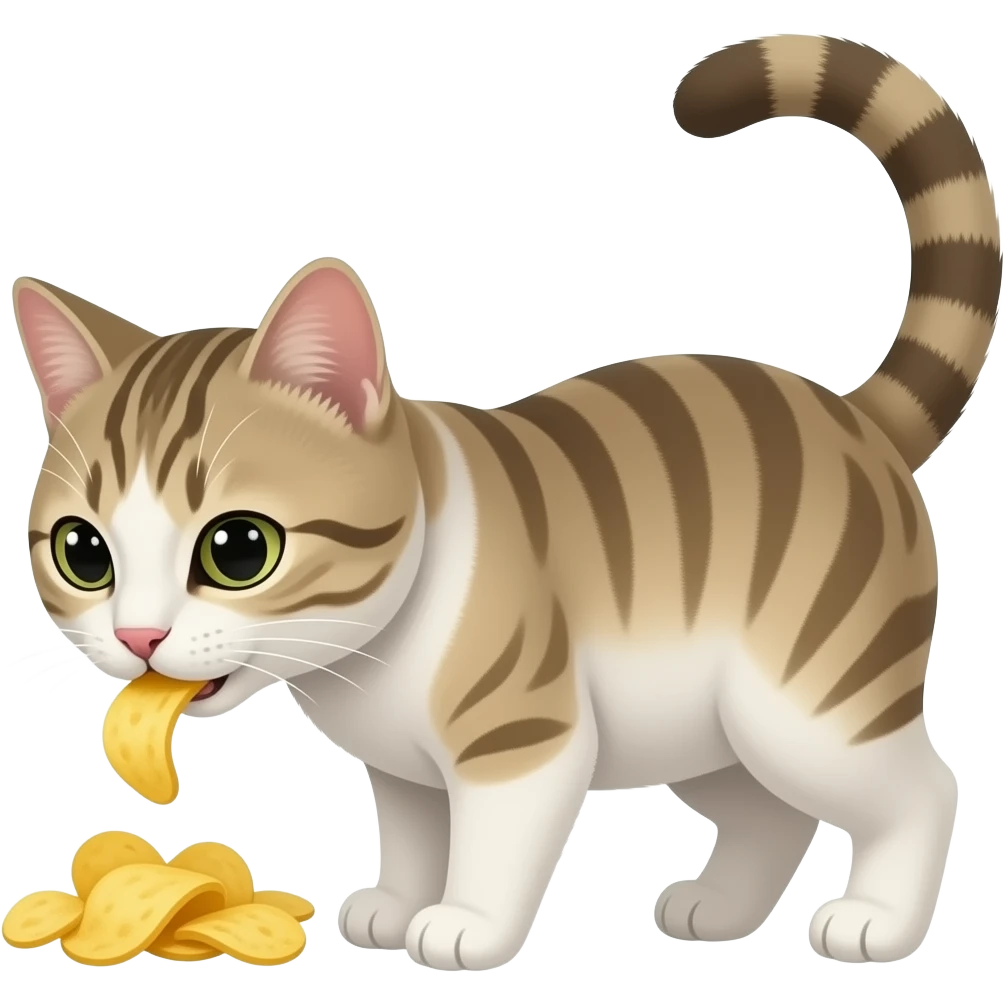 cat eating chips emoji
