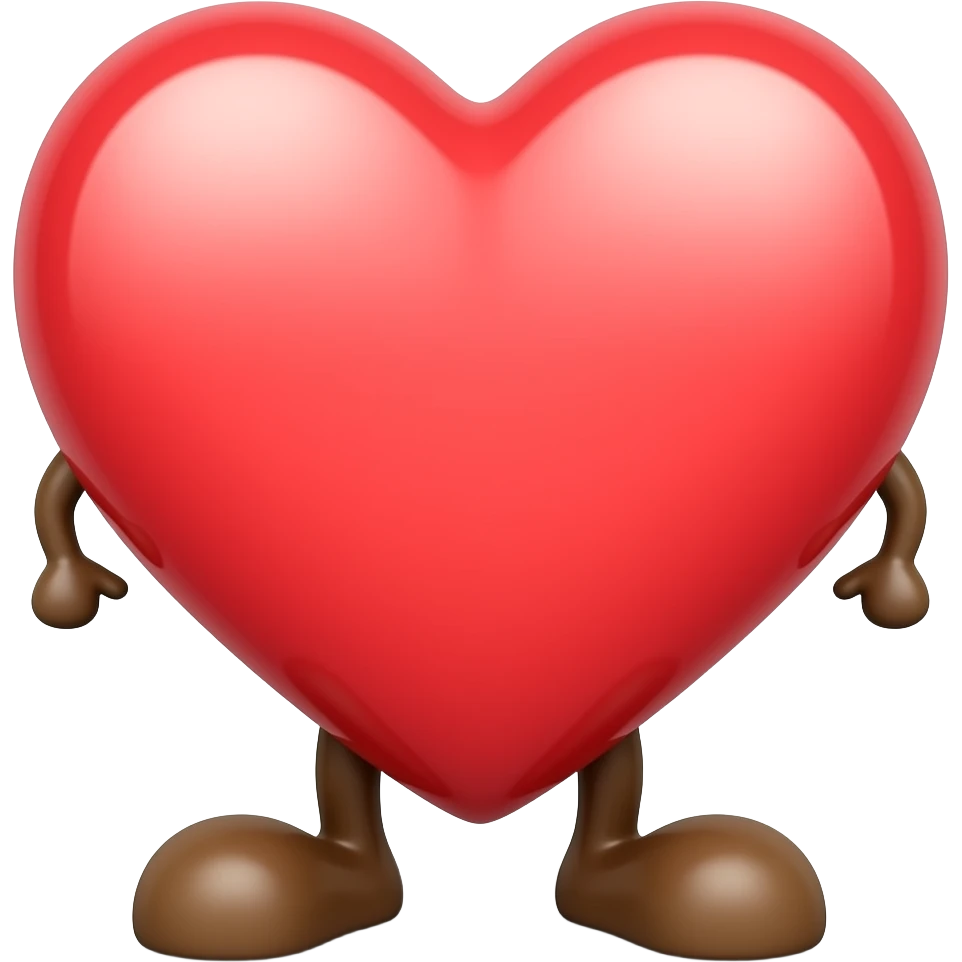 Heart with legs with no arms emoji
