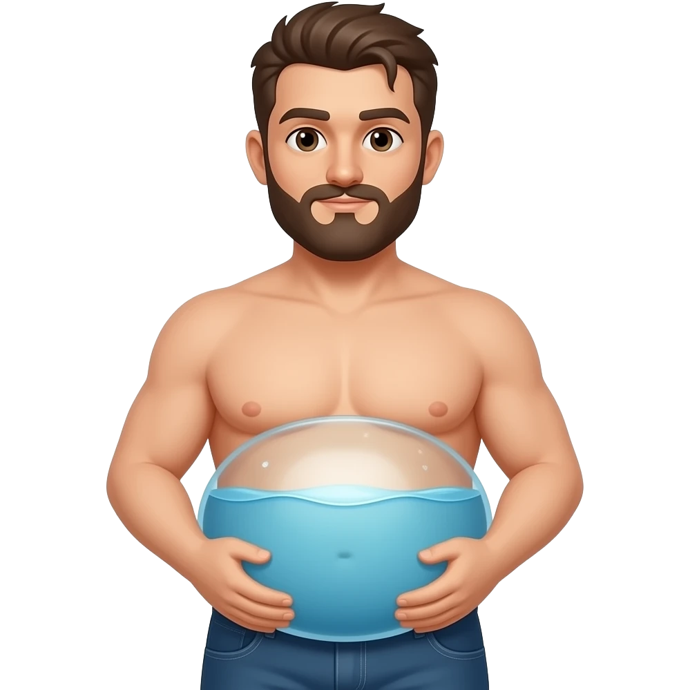 full-body person with belly full of water no beard no woman no man just person plain emoji