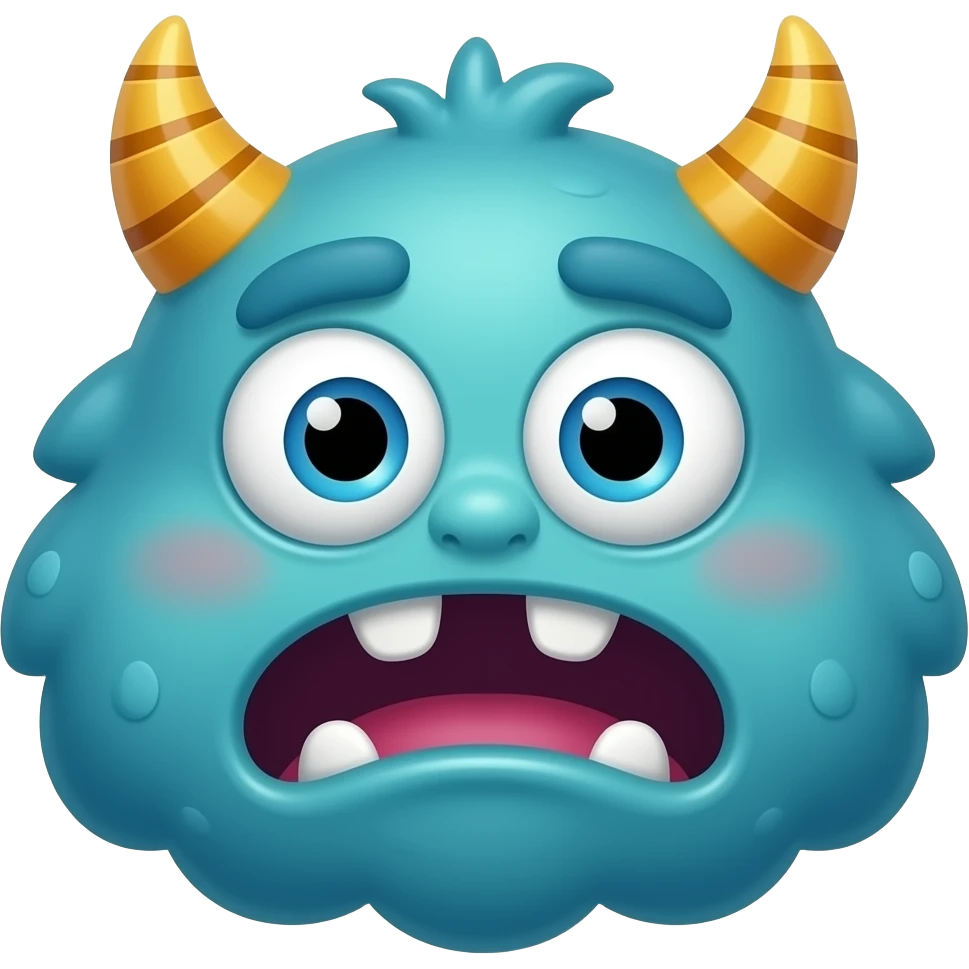 Monstruo de colores confundido emoji