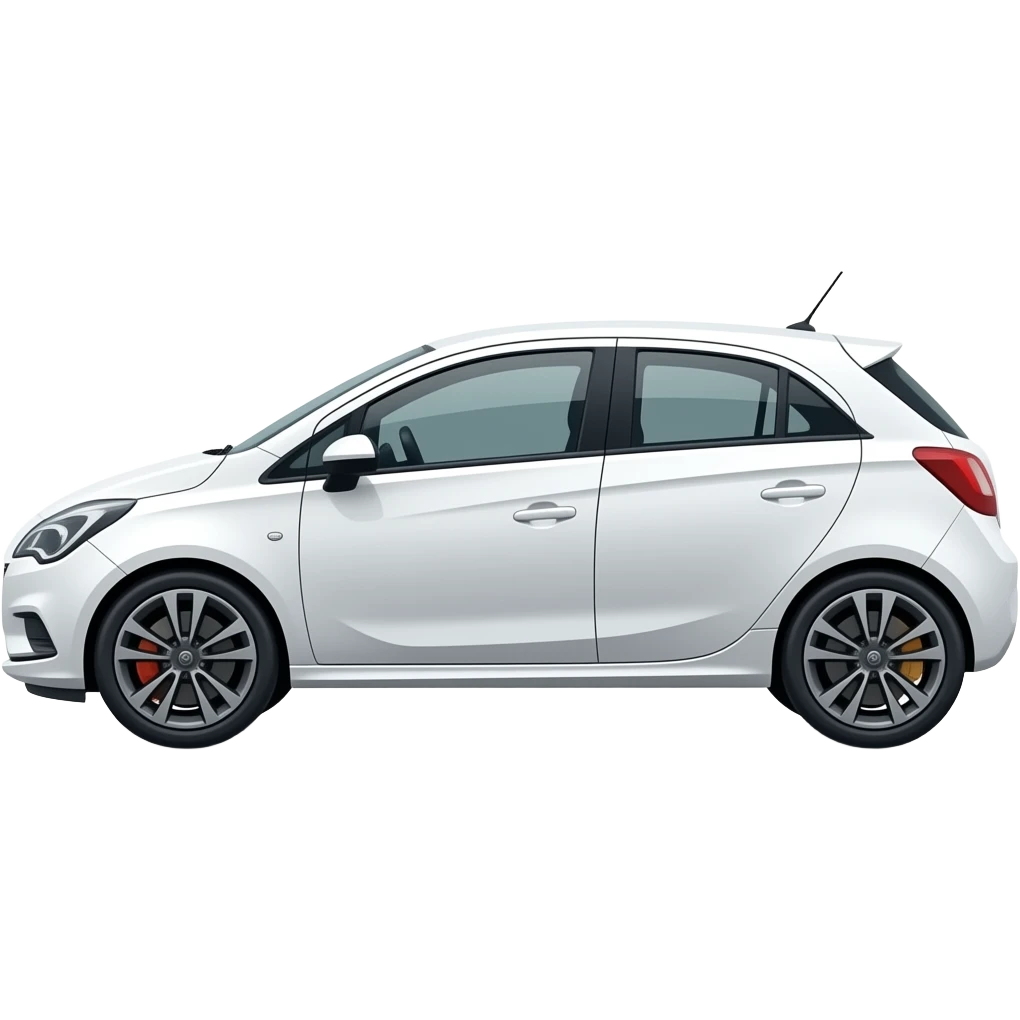 Opel Corsa Swing color blanco visto de perfil emoji emoji