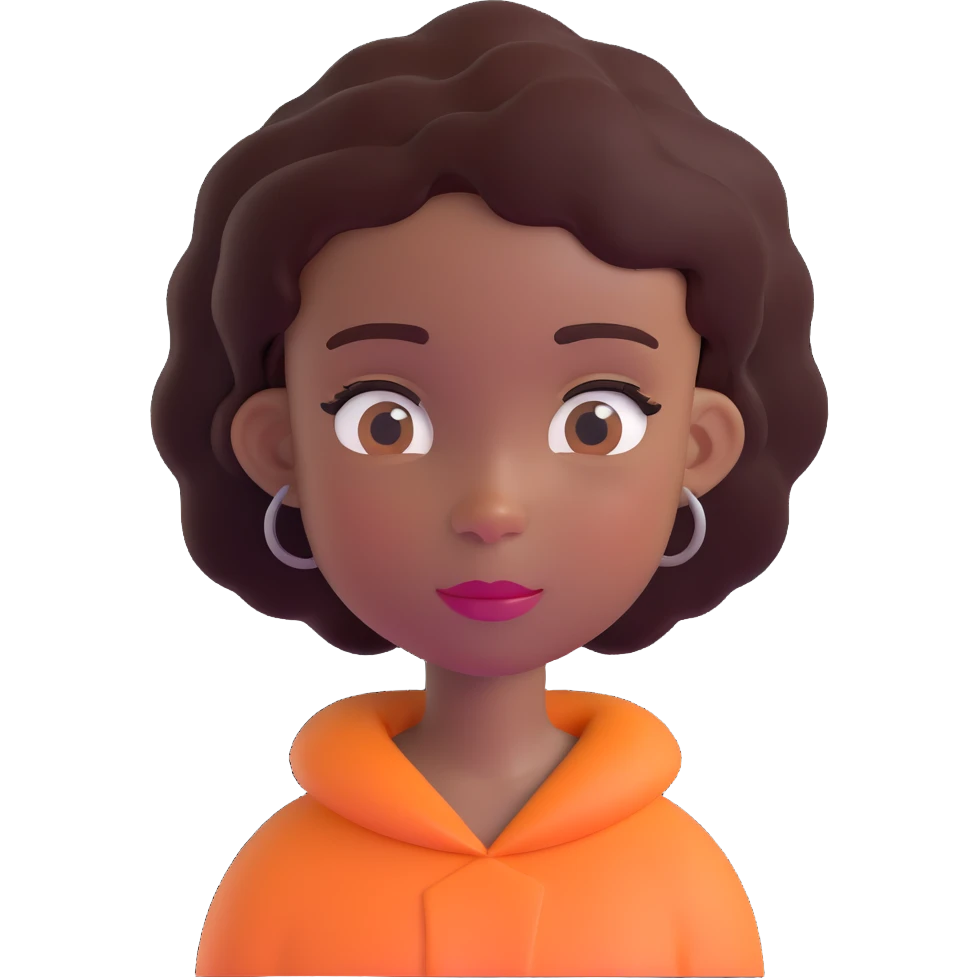 Black girl with expressive features emoji