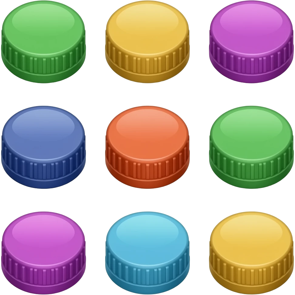 пластиковые крышечки много цветные emoji