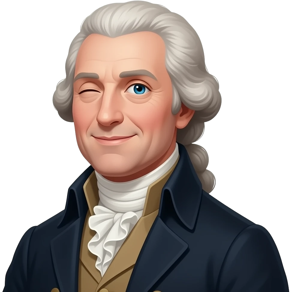 Transparent image Thomas Jefferson flirting smile and winking emoji
