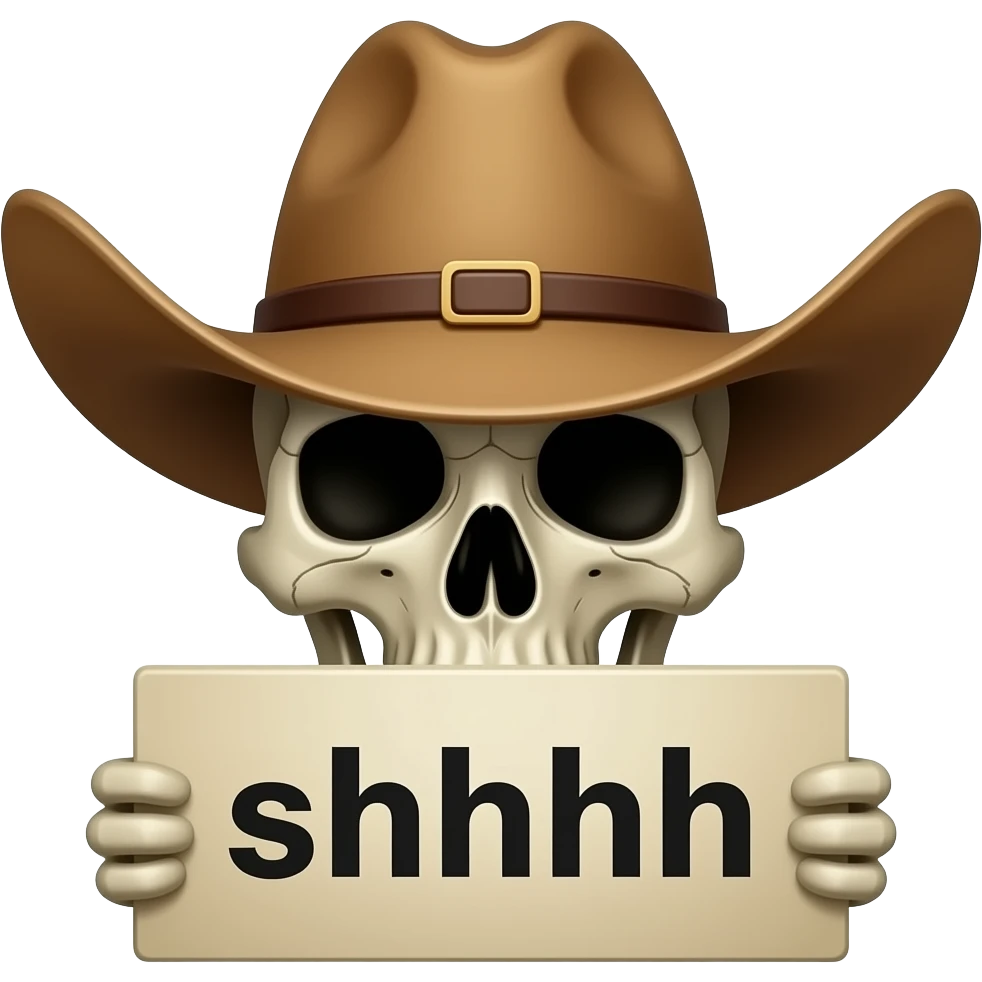 Cowboy Skull Shhhh emoji