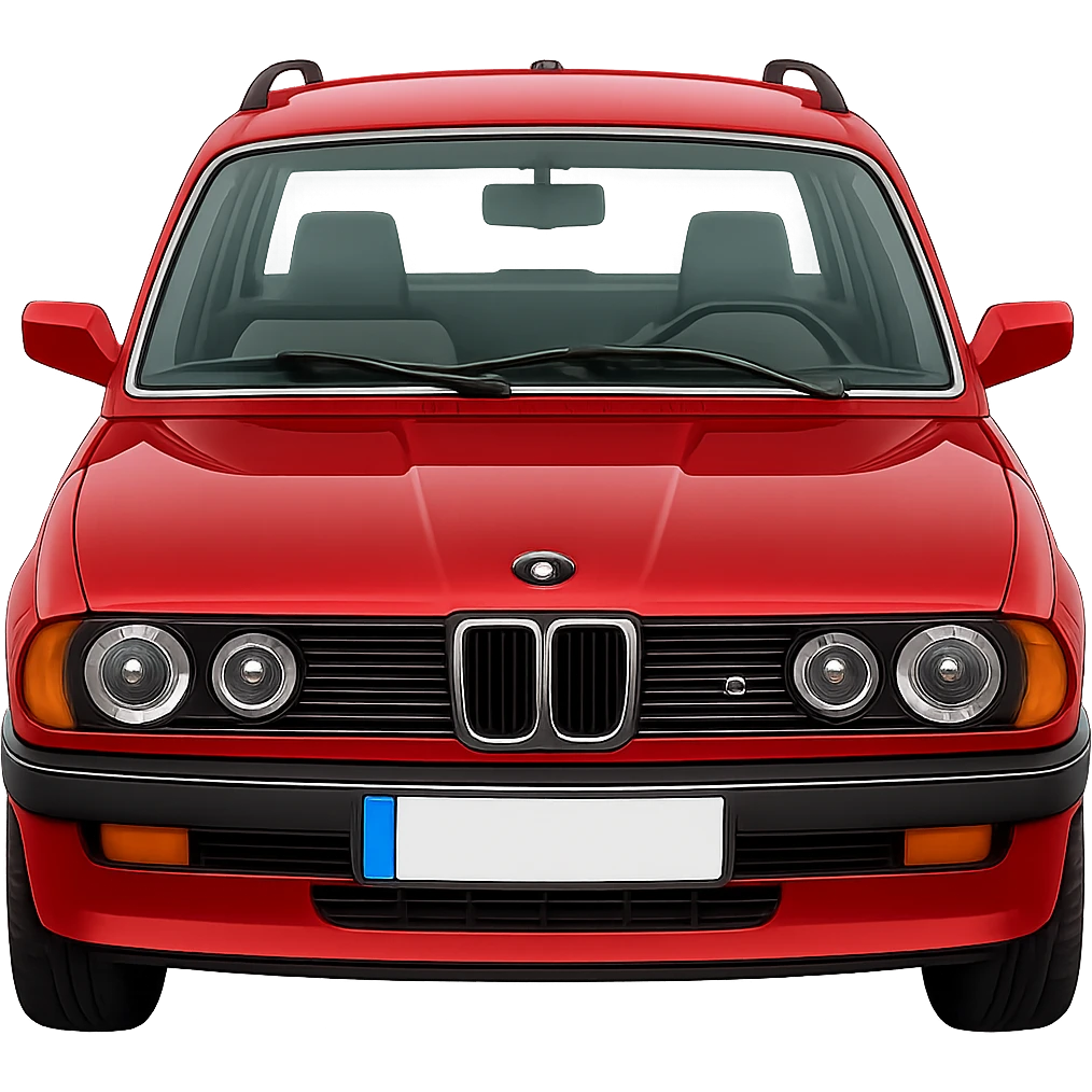 Make the car red, keep the original style, no background. emoji